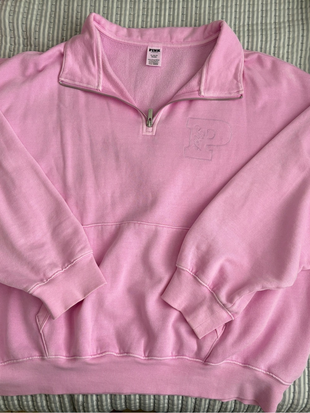 PINK Victoria's Secret Light Pink Quarter-Zip Pullover